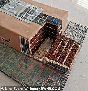 Amazon Birthday Cake, Amazon Cake Ideas, Amazon Cake, Amazon Box Cake, Birthday Cake Kits For Food Pantry, Birthday Cake Gift Box Ideas, Cake Sample Box Ideas, Cake That Looks Like Food Realistic, Bizarre Photos