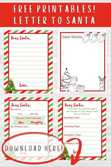 Free Santa Letter Template, Santa Letter Writing, Free Printable Santa Letters, Letter To Santa Template, Santa Notes, Free Letters From Santa, Christmas Letter Template, Napkin Folding Ideas, Santa Writing