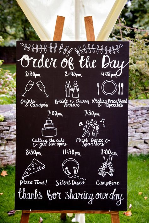 Tie The Knot Wedding, Tipi Wedding, Order Of The Day, Wedding Order, Peak District, Festival Wedding, Wedding Signage, Wedding Deco, Diy Wedding Decorations