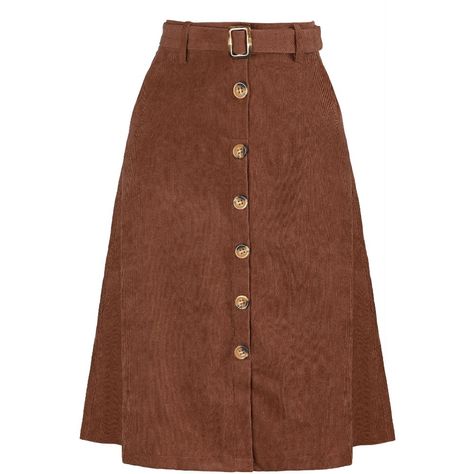 Indulge in a perfect blend of comfort and style with this ribbed corduroy A-line skirt. The high-fitted waist and slightly flared hem add a touch of elegance to the skirt, while the matching waist tie accentuates your curves, creating a flattering silhouette. The elastic waist and belted detail make it comfortable to wear all day long. This versatile skirt is suitable for any occasion, be it a party, a day out shopping, or a day at the office. The midi length adds a touch of sophistication to th Skirts Fall, Velvet Midi Skirt Outfit, Chocolate Brown Skirt, Courdory Midi Skirt, Skirt With Boots, High-waist Corduroy Skirt For Fall, Brown Skirt, Winter Corduroy Skirt With Button Closure, Relaxed Knee-length Brown Skirt