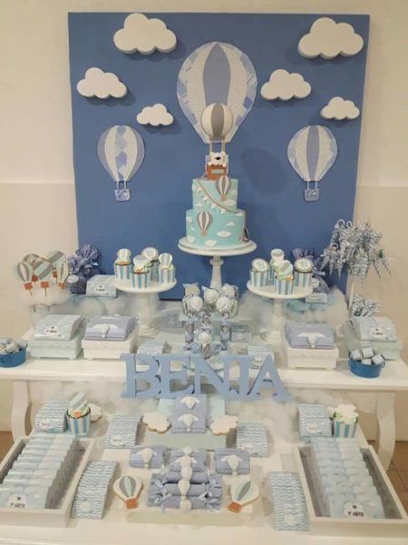 Sky And Clouds Theme Baby Shower Boy Decorations, Theme Bapteme, Baby Shower Party Themes, Idee Babyshower, Baby Reveal Party, Baby Shower Vintage, Baby Shower Bbq, Baby Boy Cakes, Hope You