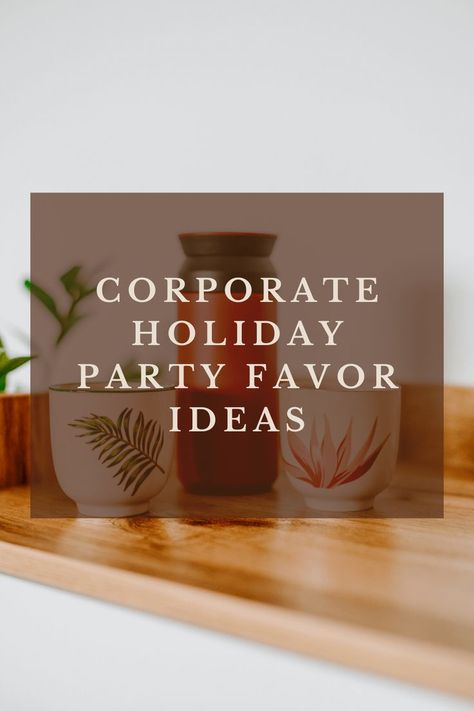 Here are 6 corporate holiday party favor ideas for on-the-go. Let your team know how much you appreciate their work with a thoughtful gift this holiday season! From gourmet snacks to portable mugs, we have you covered for practical gifts your team will use and enjoy. Check out our blog for more party favor ideas for a holiday party. Holiday Party Gifts, Work Christmas Party Favors, Holiday Table Party Favors, Christmas Dinner Party Favors, Holiday Party Favors For Adults, Corporate Holiday Party Activities, Company Christmas Party Favors, Christmas Party Favors For Adults, Christmas Party Giveaways