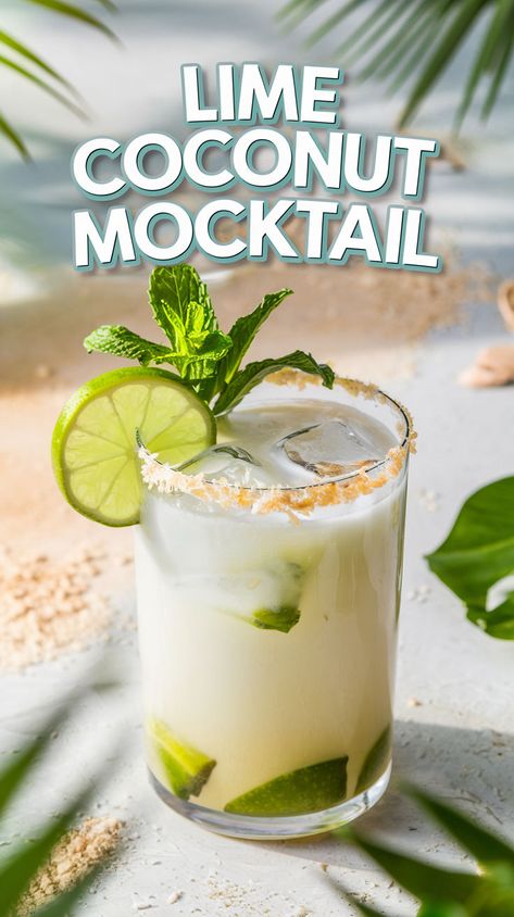 "Discover the ultimate Lime Coconut Mocktail recipe, a refreshing summer beverage perfect for any occasion! This non-alcoholic drink combines the zesty flavor of lime with creamy coconut, making it an ideal choice for tropical mocktail recipes. Enjoy this easy mocktail idea at your next gathering and impress your guests with a delightful coconut lime cocktail that captures the essence of summer. Perfect for those seeking delicious and refreshing non-alcoholic drinks!" Easy Yummy Mocktails, Best Non Alcoholic Cocktails, Pretty Drinks Nonalcoholic Aesthetic, Mocktail Recipe Shaker, Mocktail With Coconut Water, Guava Mocktail Recipe, Homemade Non Alcoholic Drinks, Coconut Mojito Mocktail, Fruity Mocktail Recipes