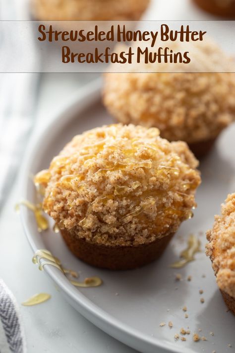 Honey Muffins Recipe, Breakfast Quiche Muffins, Quick Muffins, Honey Muffins, Butter Muffins, Dessert From Scratch, Food Bread, Bread Muffins, Breakfast Goodies