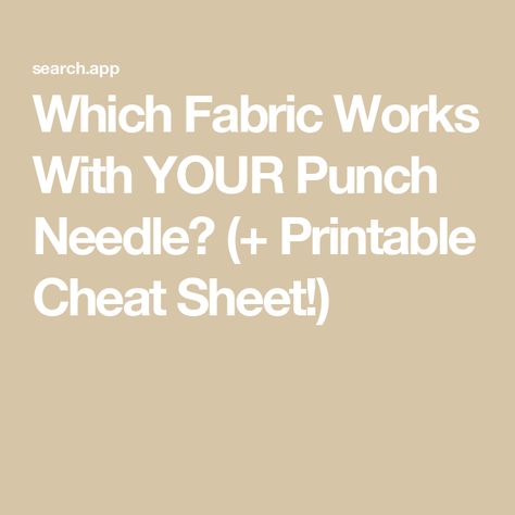 Which Fabric Works With YOUR Punch Needle? (+ Printable Cheat Sheet!) Punch Needle Templates, Punch Needle Patterns Free, Punch Needle Patterns Free Printable, Bee Free, Punch Needle Patterns, Punch Needle Embroidery, Needle Punch, Sewing Needle, Cheat Sheet