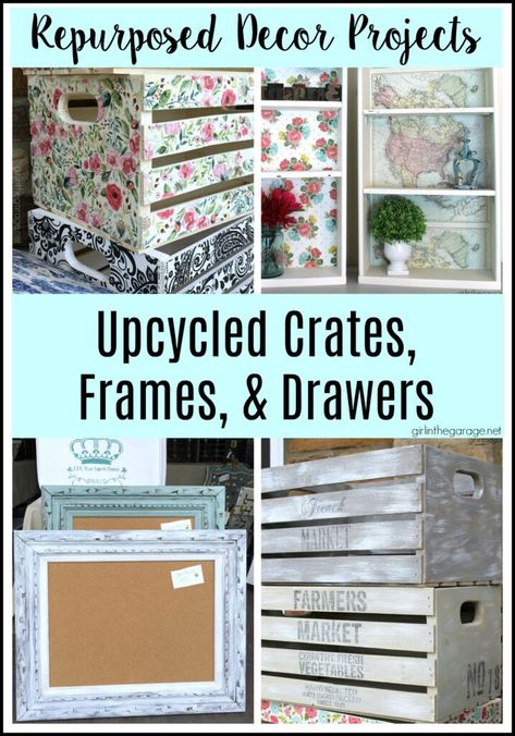 Crate Stencil Ideas, Creative Cork Board Ideas, Old Crate Ideas, Wood Crate Diy, Refurbished Items, Decoupage Candles, Crate Crafts, Decorative Paper Napkins, Repurposed Decor