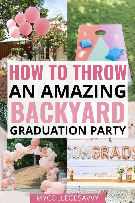 The best backyard graduation party ideas Backyard Grad Party Ideas, Party Backyard Ideas, Graduation Party Backyard, Outdoor Graduation Party Ideas, Backyard Graduation Party Ideas, Outdoor Graduation Party Decorations, Outdoor Graduation Party, Pink Graduation Party, Grad Party Theme