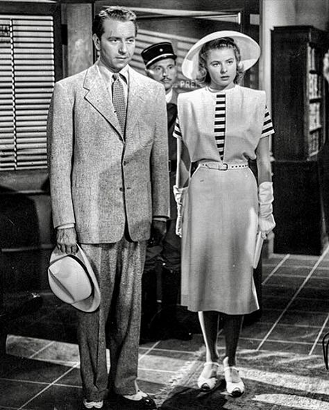 Paul Henreid & Ingrid Bergman - Casablanca (1942) Casablanca Ingrid Bergman, Casablanca Costume, Ingrid Bergman Style, Casablanca Outfit, Ingrid Bergman Casablanca, Casablanca Fashion, Casablanca Movie, Casablanca 1942, Bogie And Bacall