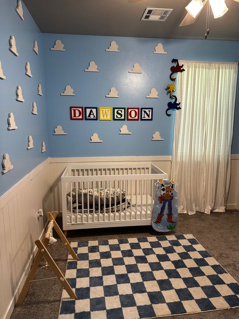 Disney Boy Nursery, Disney Nursery Ideas, Baby Boy Room Ideas, Boy Room Ideas, Disney Baby Nurseries, Toy Story Nursery, Baby Boy Room, Baby Nurseries, Disney Nursery