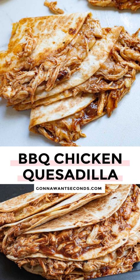 *NEW* This BBQ Chicken Quesadilla has so much flavor, it's so easy to make. A perfect lunch, light supper, after-school snack, or game-changing appetizer. #quesadilla #chickenquesadilla Appetizer Quesadilla, Bbq Chicken Quesadilla, Appetizer Healthy, School Snack, Perfect Lunch, Simply Delicious, Chicken Dishes Recipes, Simple Recipes, Bbq Chicken