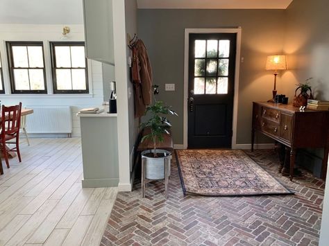 Old Mill Brick on Instagram: “We simply love Castle Gate herringbone floors!!!! Just think about what you could do in your house. Brickwebb Herringbone makes installing…” Old Mill Brick, Herringbone Floors, Entryway Flooring, Castle Gate, Brick Paneling, Brick Veneer, Herringbone Floor, Mid Century Modern Kitchen, Brick Flooring