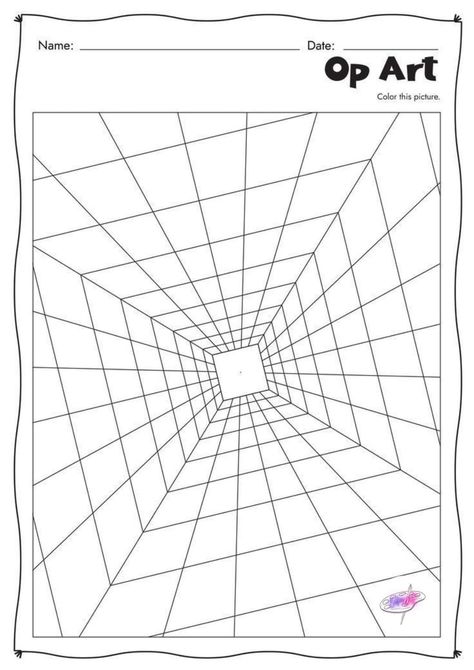 Optical Illusion Worksheet, Art Worksheets Printables, Op Art Lessons, Pattern Worksheet, Art Assignments, Art Lessons Middle School, Challenges Activities, Hidden Images, Art Worksheets