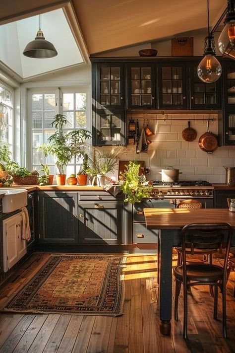 Scottish Cottage Interior Kitchen, Creole Cottage Kitchen, House Interior Pop Of Color, Modern Home With Color, Home With Personality, Minimalism House Interior, Moody Bright Kitchen, Colorful Interiors Kitchen, Houses With Personality