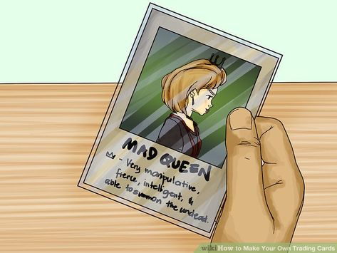 3 Ways to Make Your Own Trading Cards - wikiHow Diy Trading Cards, Like Pokemon, Trading Card Template, Protest Signs, Baseball Trading Cards, Collector Cards, Index Cards, Historical Characters, How To Make Homemade