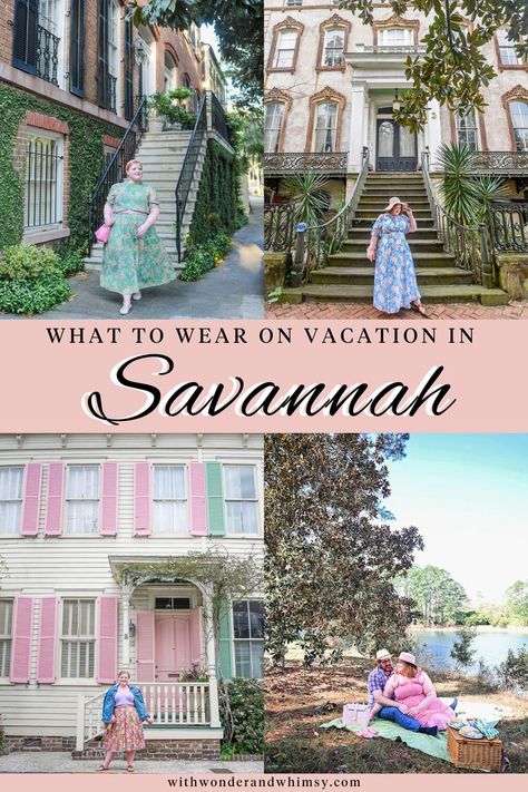 Looking for plus size outfit inspiration for a trip to Savannah, Georgia? I’ve got you covered with my favorite Savannah outfits from over the years. I know how hard it is to find travel style inspiration specifically for curvy girls, and that’s why it’s important to me to create that exact type of content. Savannah street style varies from art student eclectic, to casual coastal chic, to classic southern belle. Savannah Georgia What To Wear, Outfit Ideas For Savannah Georgia, Savannah Georgia Outfit Ideas Summer, What To Wear In Savannah Georgia In October, Savannah Summer Outfits, What To Wear In Savannah Ga, What To Wear In Savannah In The Fall, Outfits For Savannah Georgia Spring, Savannah Style Outfits