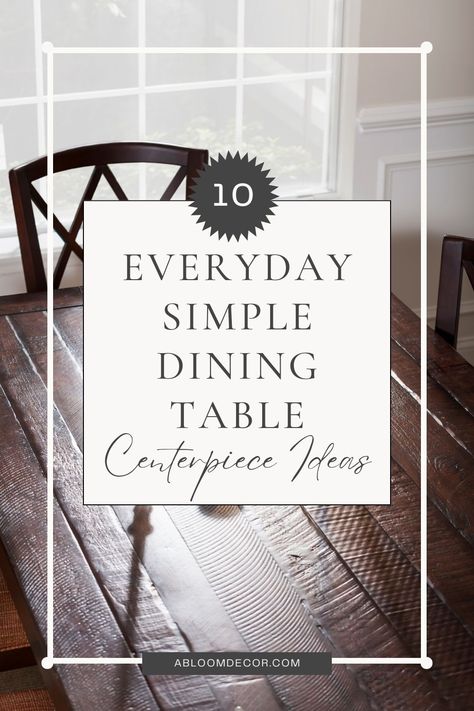 Add a touch of magic to your dining room! 🌟 Explore my 10 Everyday Simple Dining Table Centerpiece Ideas that will transform your dining experience in the most delightful way! 😊 Simple, yet stunning, these centerpiece ideas are just a click away 📌 Read my blog post! Diner Table Decoration Ideas Home, Every Day Centerpieces Dining Rooms, Small Dining Room Large Table, Simple Centerpiece For Dining Room Table, Small Dining Room Table Centerpiece, Casual Kitchen Table Centerpiece, Practical Dining Table Decor, Diy Dining Table Decor Ideas, Easy Dining Table Centerpiece