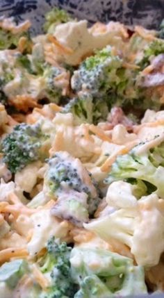 Amish Broccoli/cauliflower Salad Brocoli And Cauliflower Salad, Brocolli And Cauliflower Recipes, Amish Broccoli Cauliflower Salad, California Spaghetti, Recipes Broccoli, Healthy Broccoli Salad, Best Lunch Recipes, Broccoli Cauliflower Salad, Healthy Broccoli