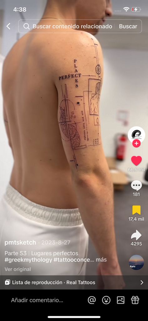 Line Tattoo Arm Men, Fine Line Men Tattoo, Men V Line Tattoo, Mens Half Sleeve Tattoo Upper Arm, Tatuaje Ekg, Geometric Forearm Tattoo, Ikigai Tattoo, Deep Meaning Tattoos, Half Sleeve Tattoo Upper Arm