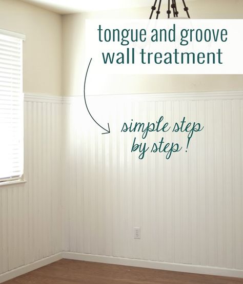 DIY: Tongue & Groove Walls Tongue And Groove Wall, Tongue And Groove Walls, Decorating Diy, Plank Walls, Board And Batten, Tongue And Groove, Home Repairs, Wainscoting, Diy Home Improvement