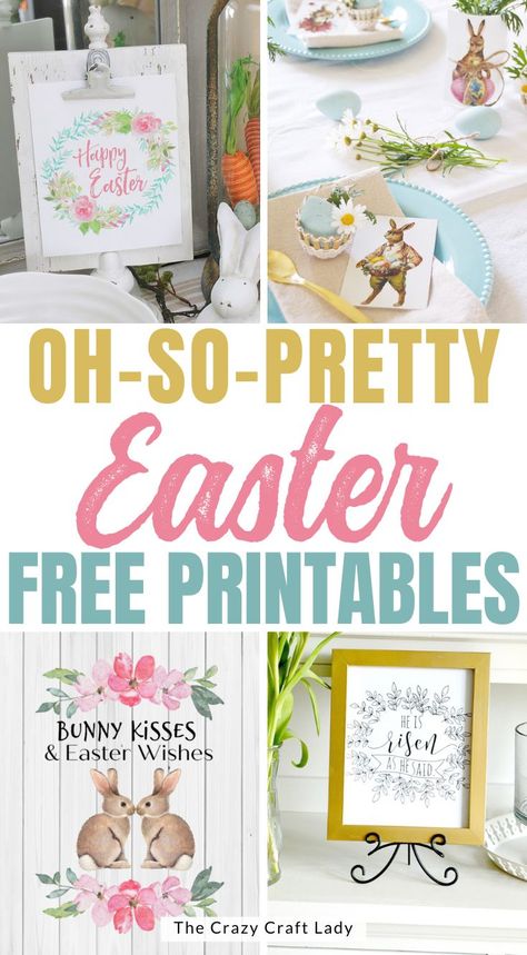 Pretty Easter Free Printables Free Printable Easter Pictures, Christian Easter Printables Free, Lds Easter Printables, Happy Easter Printable Free, Printable Easter Pictures, Easter Crafts For Kids Christian Free Printables, Spring Free Printables, Free Easter Printables Christian, Printable Easter Decorations