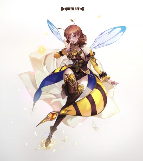 Character concept_queen bee, HY yun on ArtStation at https://www.artstation.com/artwork/4boXYL Bee Humanoid, Bee Girl Character Design, Bee Character Design, Bee Anime, Bee Oc, Bee Woman, Queen Bee Art, Bee Fairy, Queen Bees Art