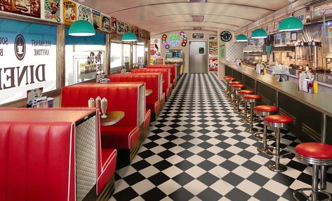 Diner Reference, Diner Background, Diner Interior, Diner Kitchen, 50's Diner, Cedar Cove, 50s Diner, Diner Decor, Episode Interactive Backgrounds