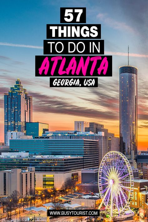 Planning a vacation to Atlanta, GA? This travel guide will show you the top attractions, best activities, places to visit & fun things to do in Atlanta, Georgia. Start planning your itinerary & bucket list now! #atlanta #atlantageorgia #atlantaga #georgia #usatravel #usaroadtrip #travelusa #ustravel #ustraveldestinations #americatravel #travelamerica #vacationusa #usatrip Things To Do In Atlanta, Atlanta Travel, Visit Atlanta, Manifesting Prosperity, Things To Do Today, Georgia Aquarium, Travel Cruise, Vacation Usa, Cruise Tips