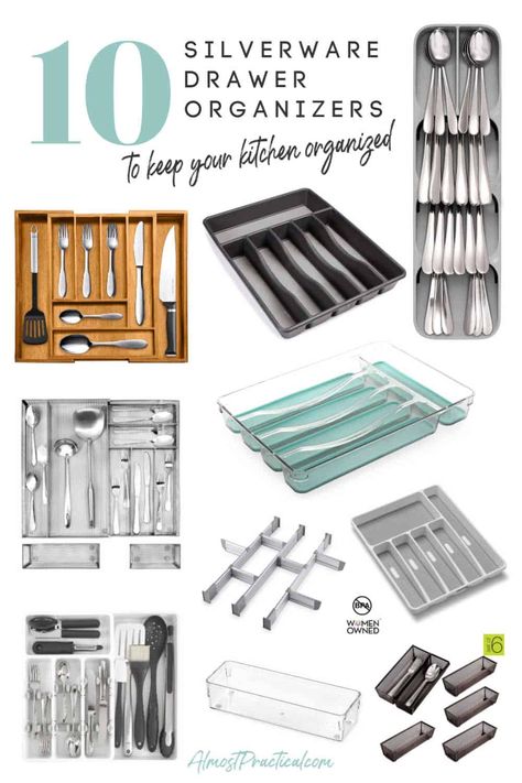 Looking for the best silverware drawer organizer for your kitchen? Here are some utensil storage ideas and dividers that can help you with organization. Silverware Drawer Organizers, Organize Silverware Drawer, Silverware Organizer, Silverware Drawer Organization, Kitchen Drawer Organizer, Small Utensil Drawer Organization, Silver Wear Drawer Organizer, Organize Cooking Utensils Drawer, Silverware Organization Small Drawer