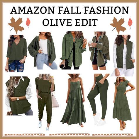 Olive Green Boots Outfit Fall Fashion, Green Boots Outfit Fall, Olive Green Outfits For Women, Olive Green Vest Outfit, Full Outfit Ideas, Olive Green Sweater Outfit, Olive Green Outfits, Green Fall Outfit, Olive Green Dress Outfit