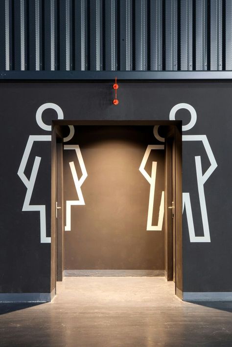 Wc Sign, Gym Design Interior, Toilette Design, Restroom Design, Gym Interior, Interior Design Awards, Toilet Design, Bar Design Restaurant, Cafe Interior Design