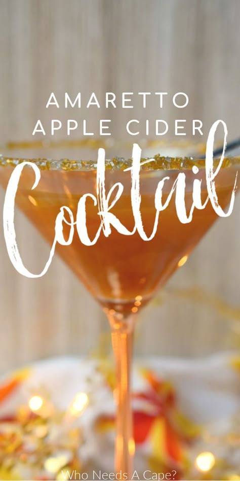 Amaretto Apple Cider Cocktail, Diy Alcohol, Cider Cocktail, Fall Drink Recipes, Apple Cider Cocktail, Specialty Drinks, Fall Cocktails Recipes, Fall Drink, Cider Cocktails