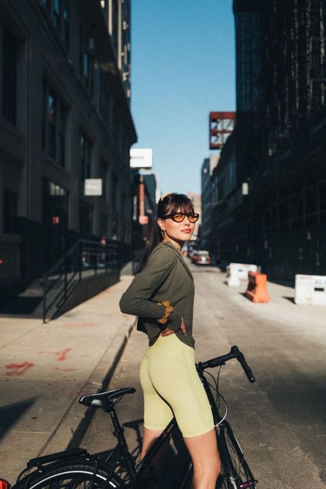 FP MOVEMENT ADVENTURE SHOP | Natalie Off Duty | Bloglovin’ Bicycle Photoshoot, Urban Bike Style, Bicycle Photo, Bike Outfit, Bicycle Photography, Natalie Off Duty, Bike Outfits, Bike Aesthetic, Cycling Photography