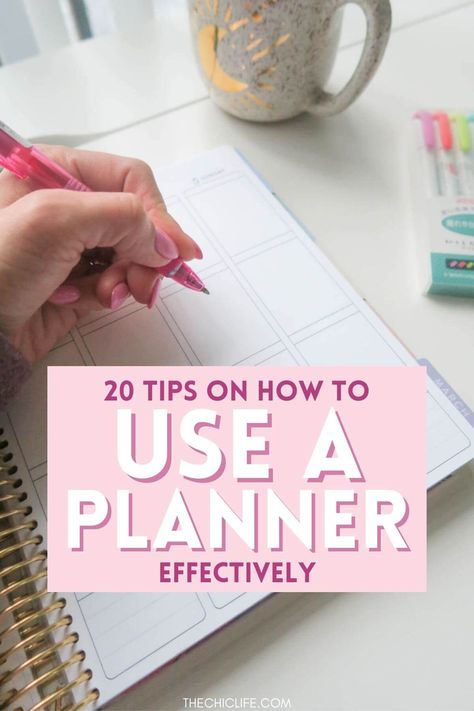 Click to get 20 tips and ideas on how to use a planner effectively. After using a planner since I was a kid, I’m sharing my BEST tips on using a daily planner effectively. We’ll also cover how to use your weekly planner effectively. These tips will help you actually use your planner instead of it gathering dust. Haha. These tips are great for paper planners and digital planners too. You can also use them for any planner type, like Erin Condren or The Happy Planner. #planner #planning How To Make Your Planner Aesthetic, How To Write In A Planner, How To Organize Your Planner, How To Use A Planner, Planner Organization Ideas Layout, Happy Planner Vertical Layout Ideas, Erin Condren Planner Ideas, Planner Cover Ideas, Planner Illustrations