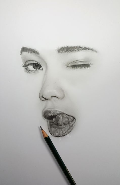 Drawing a minimalistic face - Ashley Moore - with Faber Castell graphite pencils. Watch the video on my youtube channel /Emmykalia1 Ashley Moore, Pencil Portrait Drawing, Pencil Drawing Tutorials, Pinup Art, 얼굴 그리기, Pencil Drawings Easy, Portrait Sketches, Pencil Art Drawings, Graphite Pencils