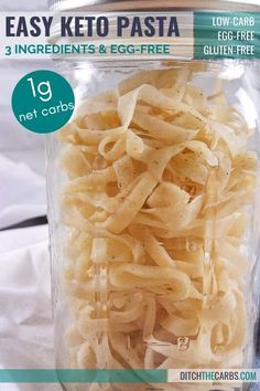 Keto Pasta Recipe, Keto Noodles, Keto Pasta, Ditch The Carbs, Low Carb Noodles, Low Carb Pasta, Recetas Keto, Fat Foods, Best Keto Diet