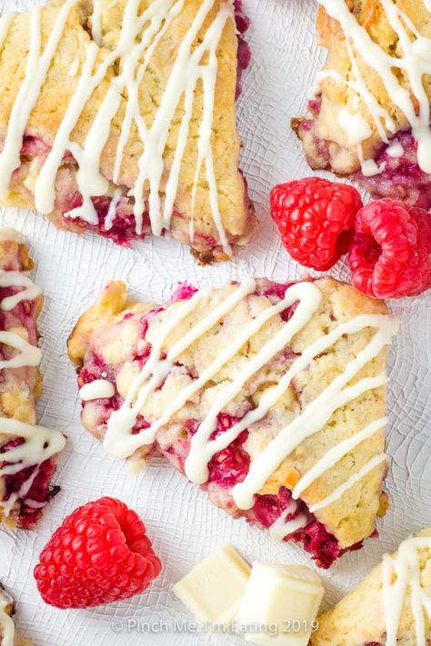 Chocolate Raspberry Scones, White Chocolate Raspberry Scones, White Chocolate Scones, Raspberry Scones, White Chocolate Recipes, Scones Recipe Easy, Chocolate Scones, Lemon Scones, Homemade Scones