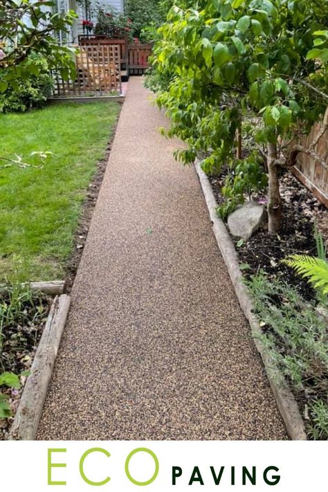 Backyard Sidewalk Ideas Pathways, Rubber Pathway Walkways, Rubber Walkway Paths, Recycled Rubber Walkway, Pathways Ideas Walkways, Rubber Walkway, Rubber Driveway, Zero Scape, Sidewalk Ideas