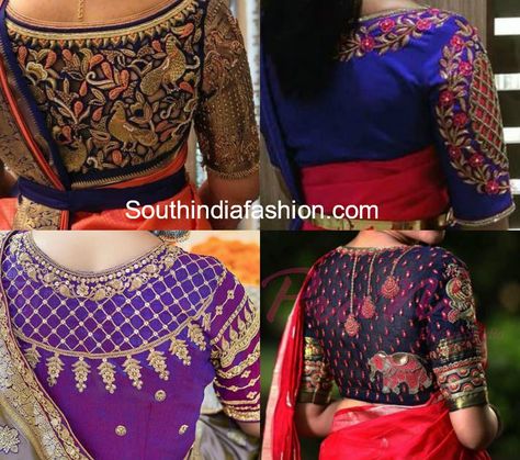 High Neck Maggam Work Blouse Designs ... Blouse Designs For Pattu Sarees, Latest Maggam Work Blouses, Latest Blouse Neck Designs, Work Blouse Designs, Netted Blouse Designs, Blouse Designs High Neck, Maggam Work Blouse, Blouse Designs Catalogue, Best Blouse Designs