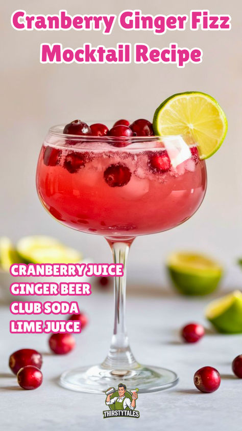 Ginger Beer Mock Tail, Cranberry Ginger Mocktail, Dry January Mocktail, Cranberry Non Alcoholic Drinks, Mocktail With Cranberry Juice, Gingerbeer Mocktail Recipe, Mocktail With Ginger Beer, Sparkling Drinks Non Alcoholic, Cranberry Mocktail Recipe