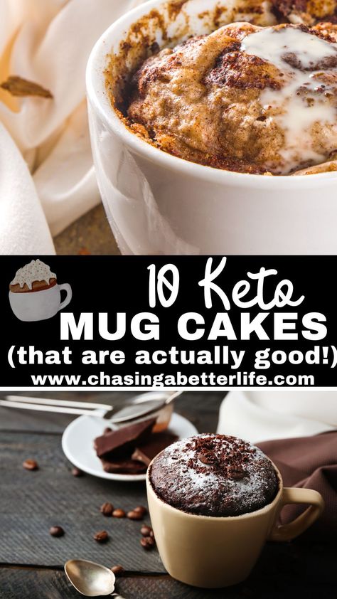 The best easy keto desserts are mug cakes. The are the perfect serving size for one and make portion control easier! No baking and no mess! Cake Chocolate Peanut Butter, Vegetarian Breakfasts, Low Carb Mug Cakes, Mug Cake Recipes, Snickerdoodle Cheesecake, Peanut Butter Blueberry, Keto Mug, Easy Mug Cake, Lemon Mug Cake