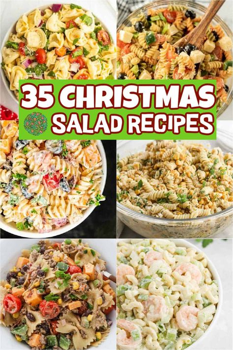 Toss Salad Recipes, Xmas Salads Recipes, Christmas Salads Recipes Holidays Simple, Christmas Salads Recipes Holidays, Christmas Pasta Salad, Salad Recipes Holidays, Tortellini Pasta Salad Recipes, Delicious Salad Recipes, Christmas Pasta