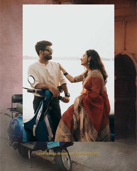 Love’s map drawn on scooter routes! @swastikaswe @00harii7 #prewedding #preweddingphoto #instagram #indianprewedding #vintage Retro Prewedding, Love S, Jaisalmer, Wedding Couple Poses, Resume Format, Pre Wedding Photos, Couple Poses, Pre Wedding Photoshoot, Hindi Movies