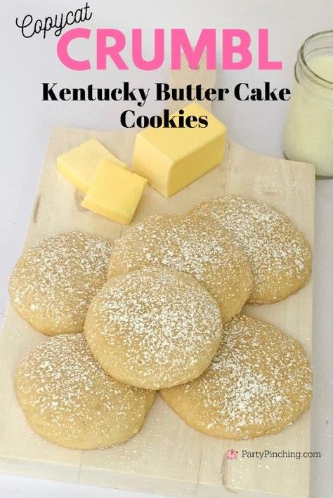 Crumbl Kentucky Butter Cake, Crumble Cookie Copycat Recipe Kentucky Butter, Crumbl Kentucky Butter Cake Cookies, Kentucky Butter Cake Cookies Crumbl, Crumble Kentucky Butter Cookies, Kentucky Butter Cake Cookies Recipe, Vanilla Crumble Cookies, Kentucky Butter Cookies Recipe, Crumbl Cookie Copycat Snickerdoodle