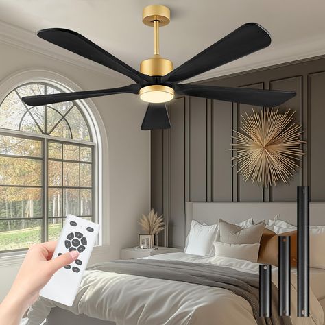 PRICES MAY VARY. ✅【Quiet and Energy-Efficient】Using DC direct current motors, which compared to traditional AC motors, allow for a quieter operation of wooden blades while ensuring efficient cooling effect. The remote control features 6 reversible speed settings (forward and reverse directions), allowing the ceiling fans to bring your room cool in the summer or provide air circulation in the winter. ✅【Easy Installation, 60" Diameter】Ceiling fan with no light have wall-mounted remote control brac Contemporary Ceiling Fan, Ceiling Fan Ideas Living Rooms, Living Room Fan, Art Deco Ceiling Fan, Bedroom Ceiling Fan, Living Room Fans, Decorative Ceiling Fans, 60 Inch Ceiling Fans, Living Room Ceiling Fan