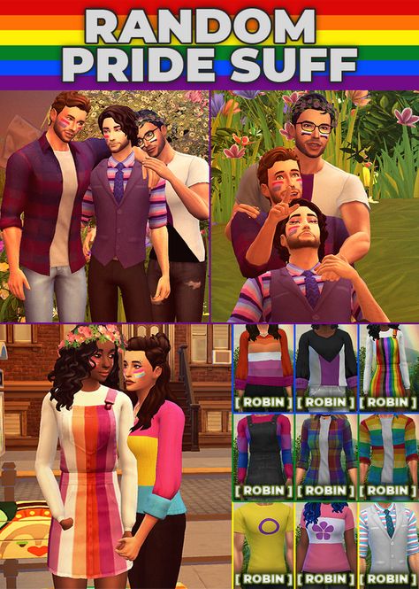 Sims 4 Lgbtq Cc, Ts4 Pride Cc, Pride Cc Sims 4, Sim4 Cc Mods, Sims 4 Lesbian Cc, Gay Sims 4 Cc, Los Sims 4 Mods, Pride Stuff, Maxis Match Cc