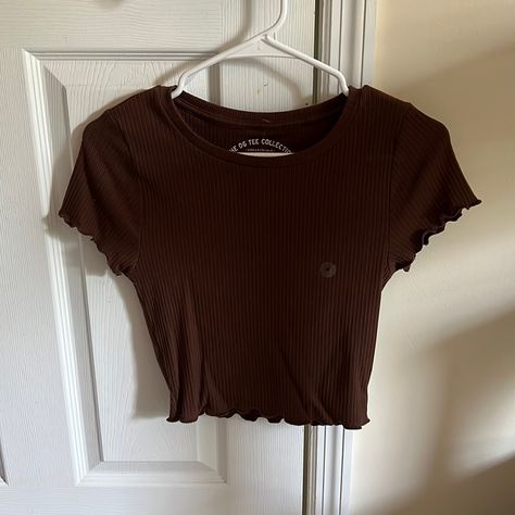 This Is A Crop Top From Aeropostale, It Was Never Worn. It’s Very Comfortable And The Material Is Very Soft. Dark Fits, Dr Wardrobe, Brown Crop Top, Backless Crop Top, Sheer Lace Top, Ruffle Crop Top, Tie Crop Top, Striped Crop Top, Floral Crop Tops