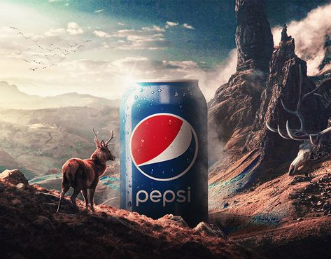 Pepsi poster Pepsi Social Media Design, Pepsi Poster Design, Photomanipulations Ads, Product Manipulate, Pepsi Photography, Pepsi Poster, Drinks Ads, Pepsi Advertisement, Pepsi Ad