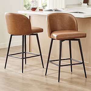 Barstools With Backs, Leather Swivel Bar Stools, Bar Stools Kitchen Island, Kitchen Island Bar, Bar Stools With Backs, Home Bar Furniture, Swivel Counter Stools, Stools With Backs, Counter Height Bar