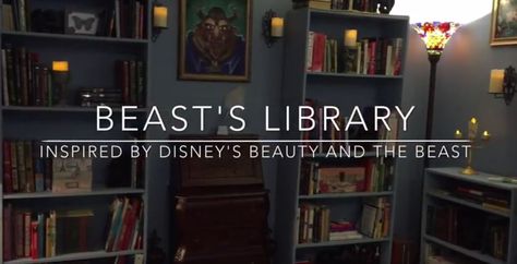 Disney inspired home décor: An enchanting ‘Beauty and the Beast’ library Beauty And The Beast Library, Disney Inspired Home, Beauty And The Beast Bedroom, Beauty And The Beast Diy, Dream Home Library, Disney Themed Rooms, Fairytale Theme, Library Bedroom, Library Themes