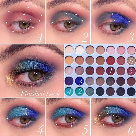 @danial_barbier • Instagram photos and videos Blue And Gold Eyeshadow, Jaclyn Hill Makeup, Eyeshadow Natural, Jaclyn Hill Eyeshadow Palette, Gold Eyeshadow Palette, Jaclyn Hill, Makeup Blogger, Makeup Blog, Natural Eye Makeup